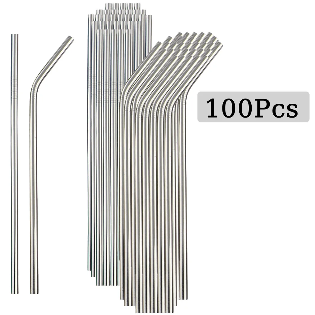 100Pcs Stainless Steel Straw D - đánh giá và giá Reusable Straw