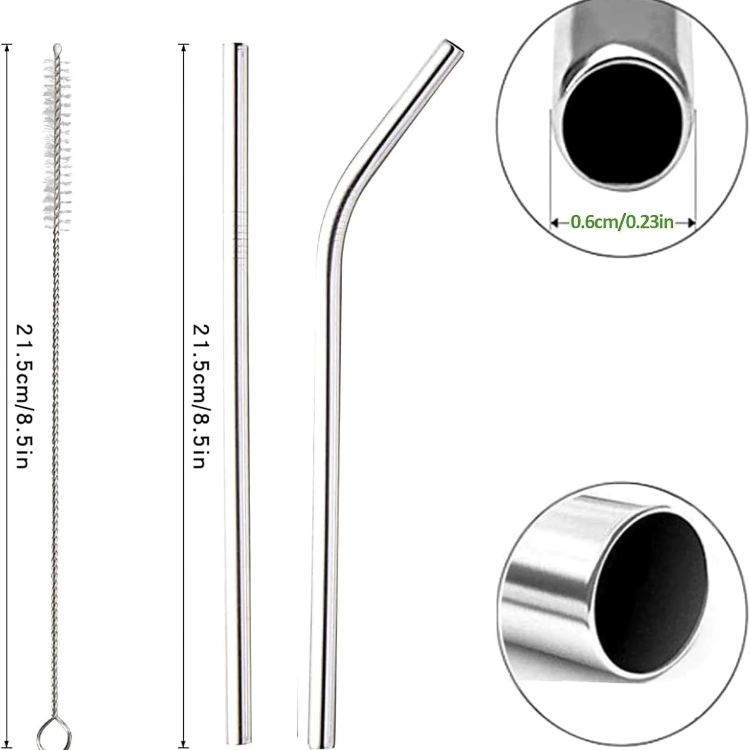 100Pcs Stainless Steel Straw D - đánh giá và giá Reusable Straw
