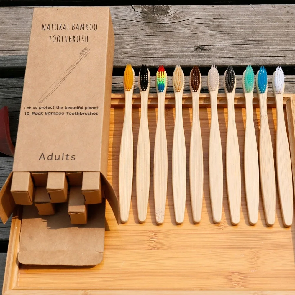 10PCS Colorful Toothbrush Natu - đánh giá và giá Bamboo Toothbrush