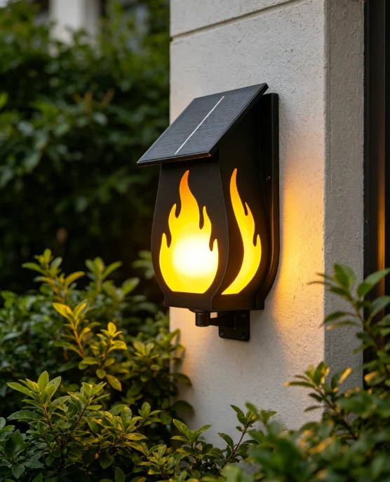 Outdoor solar wall light flame - đánh giá và giá Solar Garden Light