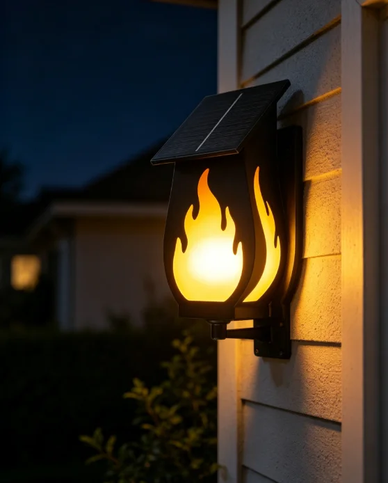 Outdoor solar wall light flame - đánh giá và giá Solar Garden Light