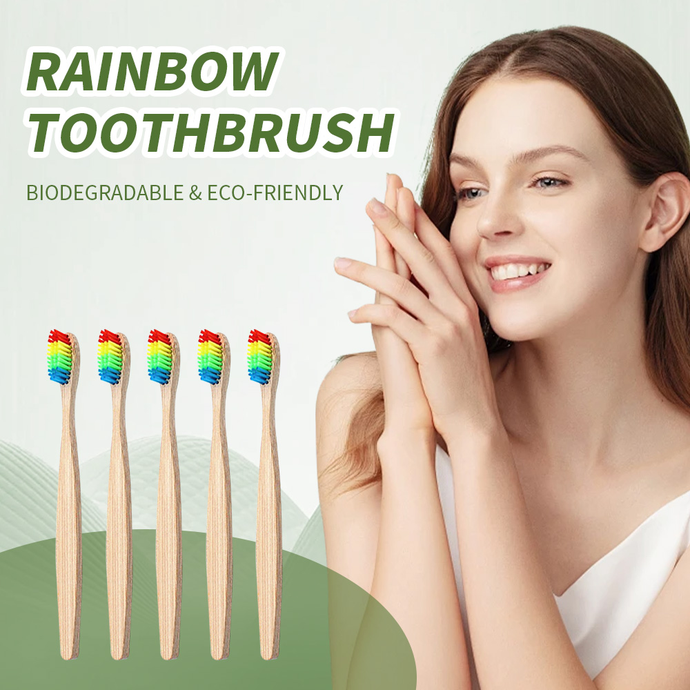 10 Pack Rainbow Bamboo Toothbr - đánh giá và giá Bamboo Toothbrush