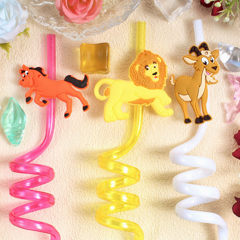 12-pack of cartoon animal-them - đánh giá và giá Reusable Straw